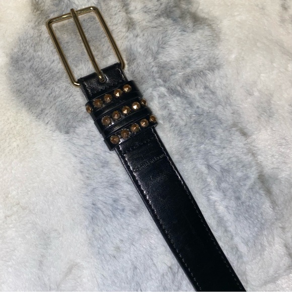 Calvin Klein Jeans Studded Black Synthetic Leather Belt - Picture 4 of 7